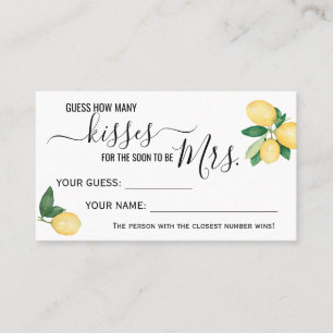 How many Kisses for the Soon to be Mrs game card