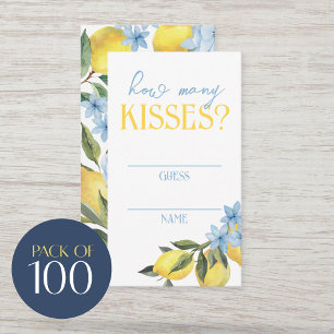 How Many Kisses Guess Cards for Bridal Shower Game