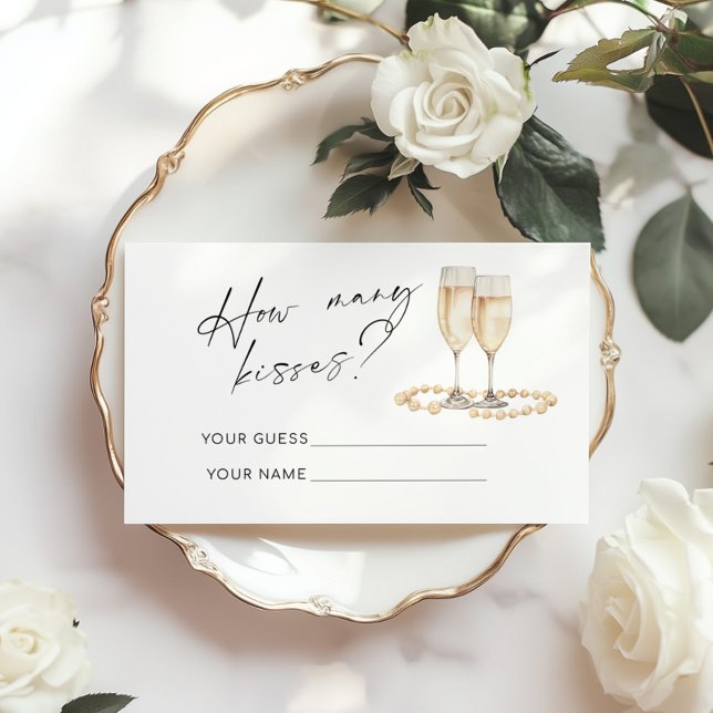 How many kisses Pearls and Prosecco bridal game Enclosure Card (Creator Uploaded)