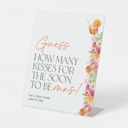 How Many Kisses Sign Bridal Shower Game Spritz