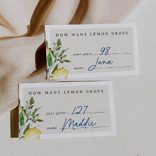 How Many Lemon Drops In The Jar Game Card