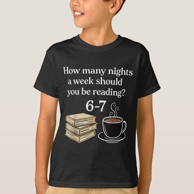 How Many Nights 6 7 Meme Funny Reading Book Lovers T-Shirt (Front)