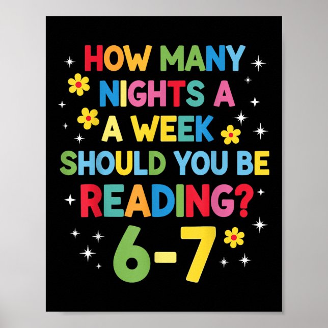 How Many Nights A Week Should You Be Reading 6-7 B Poster (Front)