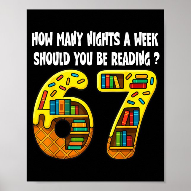 How Many Nights A Week Should You Be Reading 6-7 T Poster (Front)