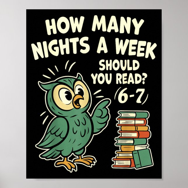 How Many Nights A Week Should You Read_ 6–7 Fun Re Poster (Front)