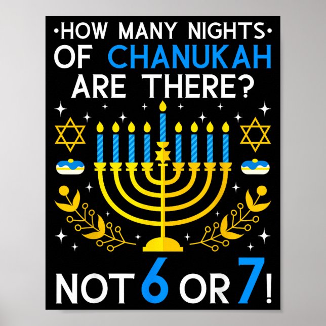 How Many Nights Of Chanukah_ 6 7 Funny Jewish Meme Poster (Front)
