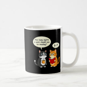 How Many Nights Reading 67 Englieacher Cats Book L Coffee Mug