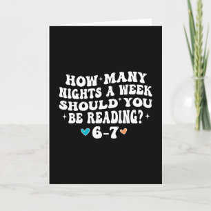 How Many Nights Reading 67 Funny Meme Six Seven Te Card