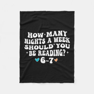 How Many Nights Reading 67 Funny Meme Six Seven Te Fleece Blanket
