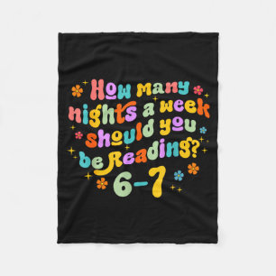 How Many Nights Reading 67 Funny Meme Six Seven Te Fleece Blanket