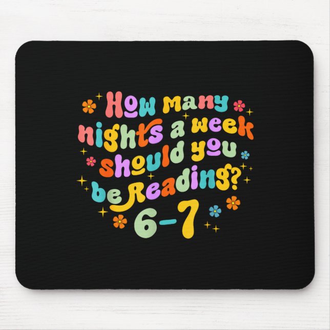 How Many Nights Reading 67 Funny Meme Six Seven Te Mouse Pad (Front)