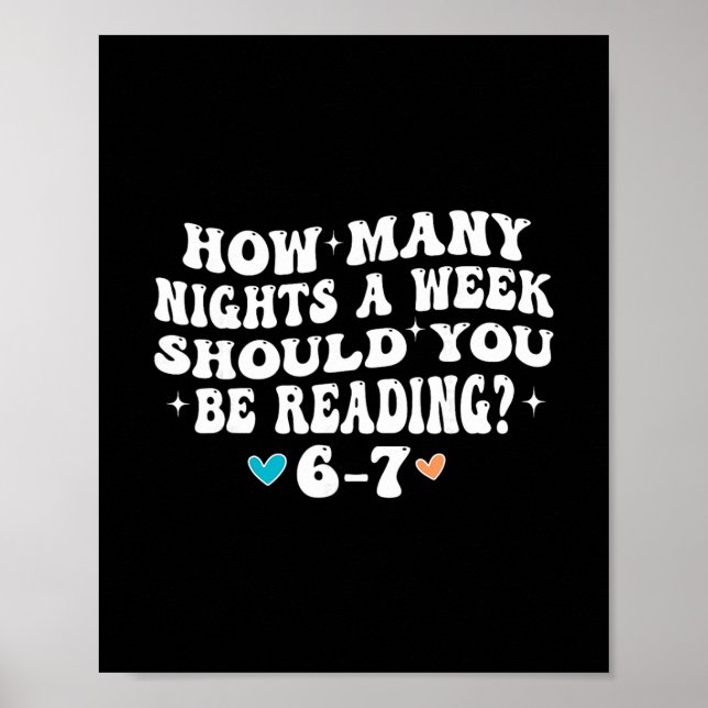 How Many Nights Reading 67 Funny Meme Six Seven Te Poster (Front)
