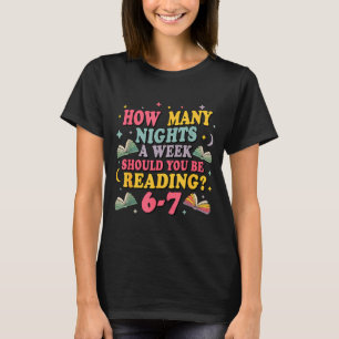 How Many Nights Reading 67 Meme Six Seven Teacher  T-Shirt