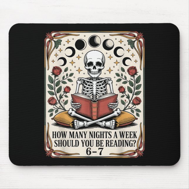 How Many Nights Reading Meme 6 7 Funny Book Lover  Mouse Pad (Front)