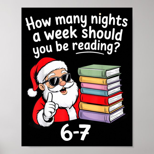 How Many Nights Reading Teacher 67 Christmas Six S Poster (Front)
