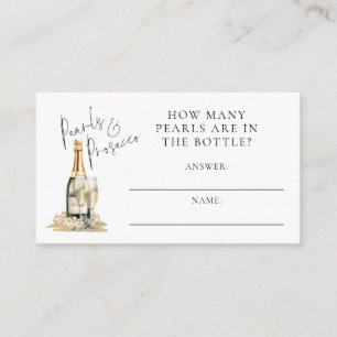 How Many Pearls Bridal Shower Answer Card