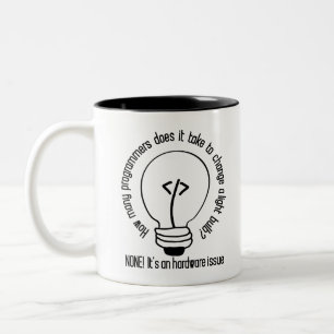 How many programmers does it take to change a ligh Two-Tone coffee mug