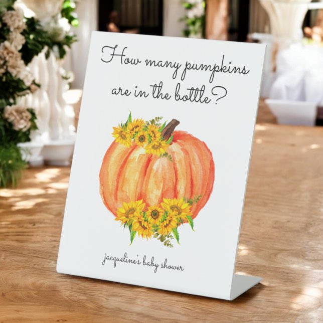How many Pumpkins in Jar Baby Shower Pedestal Sign (Creator Uploaded)