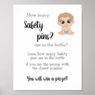 How many Safety Pins Baby Boy Poster