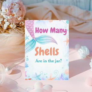 How many Shel are in the jar Baby Shower Game sign