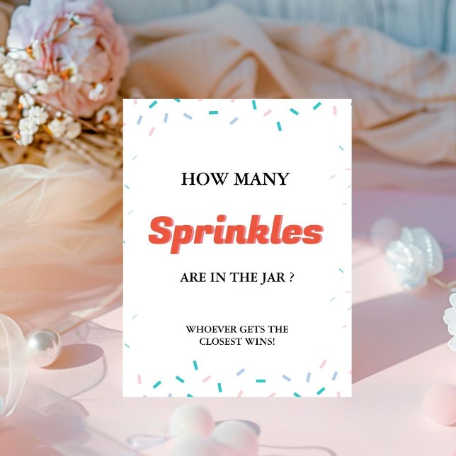 How Many SPrinkles In the Jar Baby Shower Game  Pedestal Sign (Creator Uploaded)