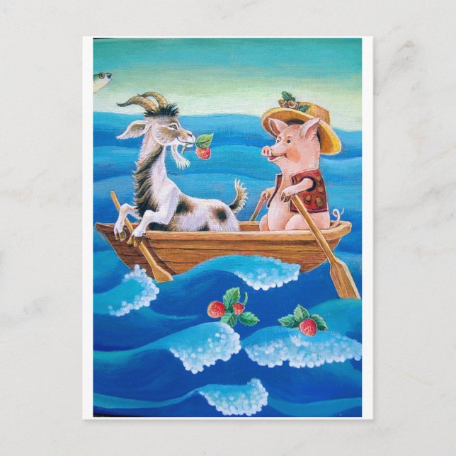 "How many strawberries grow in the sea?" Postcard (Front)