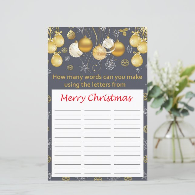 How many words can you make from Merry Christmas (Standing Front)