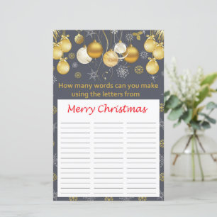 How many words can you make from Merry Christmas