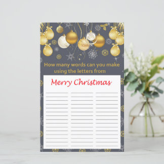 How many words can you make from Merry Christmas