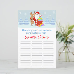 How many words can you make from Santa Claus