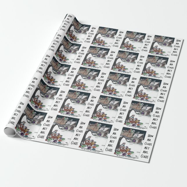 How Mr. & Mrs. Claus Met Wrapping Paper (Unrolled)