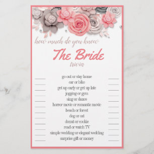 How much do you know The Bride Trivia Card