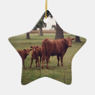 How Now Brown Cow Ceramic Ornament
