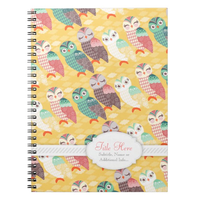 How Now Little Owls? Custom Text Notebook (Front)
