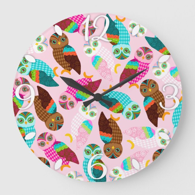 How Now Little Owls? Large Clock (Front)