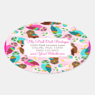 How Now Little Owls? Oval Sticker