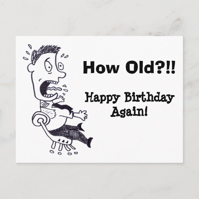 How Old Birthday Postcard (Front)