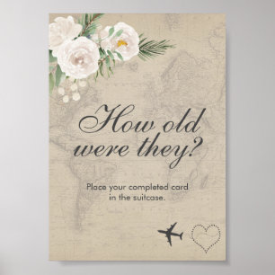 How Old Bridal Shower Travel Theme Party  Poster