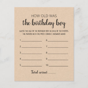 How old was Birthday boy Birthday Party game