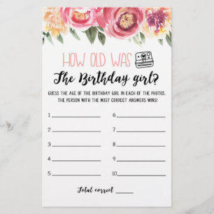 How old was Birthday girl Birthday Party game