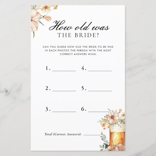 How Old Was Bride Love is Brewing Bridal Shower (Front)