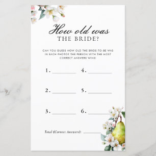 How Old Was Bride Perfect Pear Bridal Shower Game