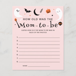 How Old was Mum Pink Halloween Baby Shower Game