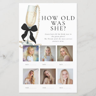 How old was the Bride Bridal Shower Game