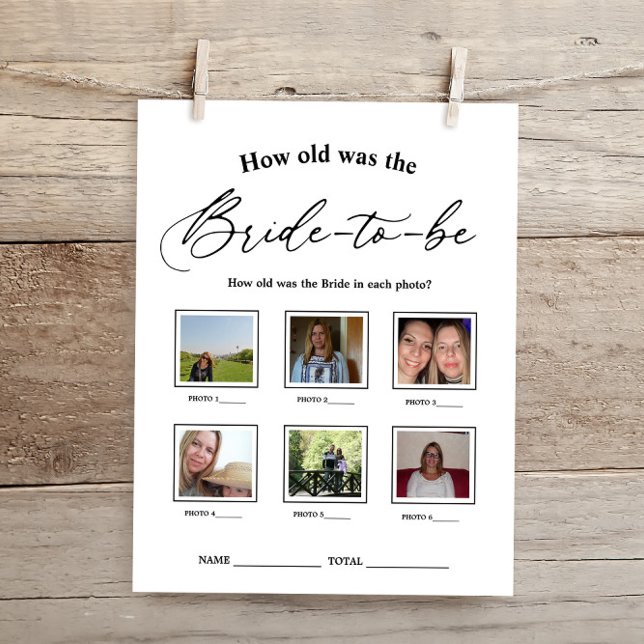 How old was the Bride Bridal Shower Game (Creator Uploaded)