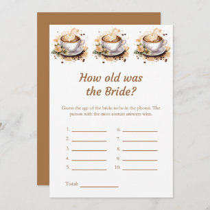 How Old Was the Bride Bridal Shower Game Card