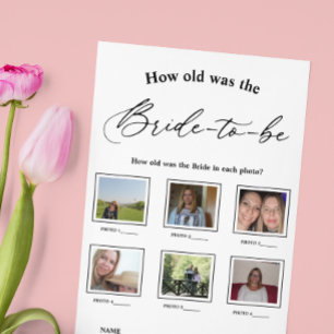 How old was the Bride Bridal Shower Game Invitation