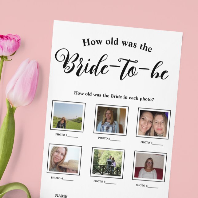 How old was the Bride Bridal Shower Game Invitation (Creator Uploaded)