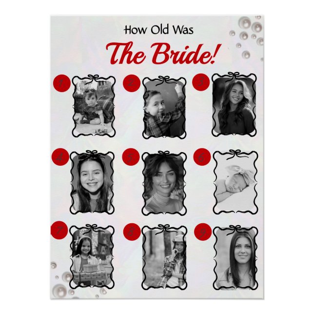 How Old Was the Bride? Bridal Shower Guessing Game Poster (Front)