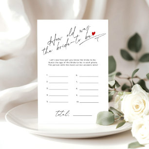 How old was the bride  Elegant script game